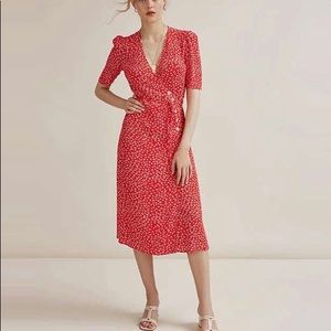 Rouje Red Wrap Button Dress
